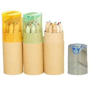 12-Piece Colored Pencils Tube With Sharpener