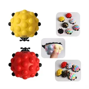 3D Ladybug Silicone Suction Squeeze Toy Stress Reliever Ball