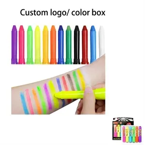 6pcs Fluorescent face crayons for Halloween parties