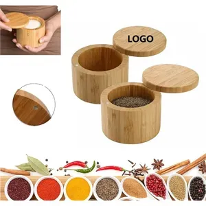 Bamboo Storage Box, with Magnetic Swivel Lid