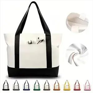 Canvas Tote Bag Bulk with Outer Pocket