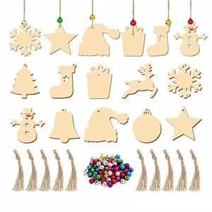 Christmas Tree Wood Pendant 10 Pieces Set