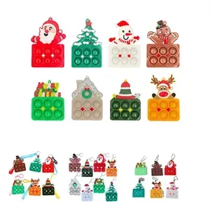 Christmas tree elk old man decorated push bubble  keychain