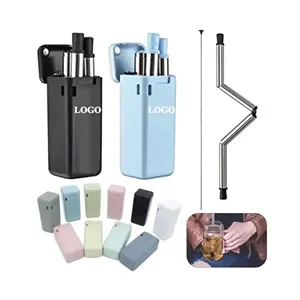 Collapsible Stainless Steel Straw Set with Brush and Case