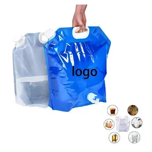 Collapsible outdoor camping water storage bag with faucet