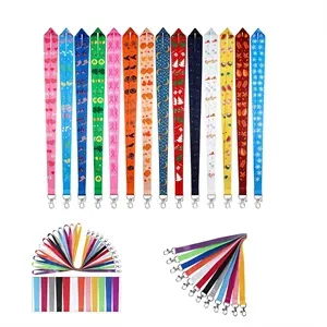 Custom polyester lanyard silk screen heat transfer