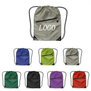 Drawstring Backpack w/ Zipper