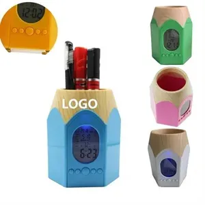 Electronic Calendar Pens Pencil Holder Cup