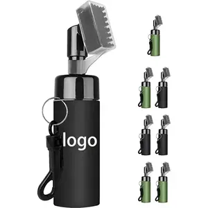 Golf club press cleaning brush