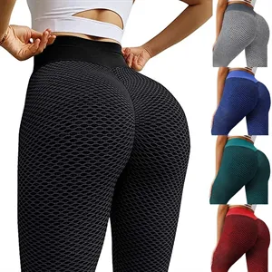 High Waist Honeycomb jacquard yoga pants