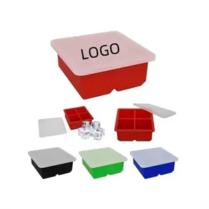 Ice Cube Tray-4 Squares with Lid