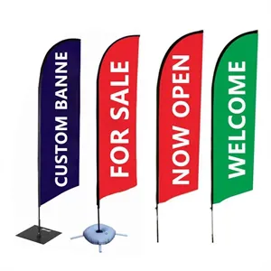 Knife Flag Set with Poles and Ground Stake and Water Bag
