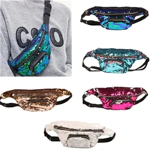 Mermaid Sequins Fanny Waist Travel Crossbody Bags