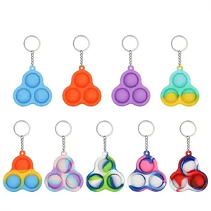 Mini Pop It Fidget Toy Backpack Keychain