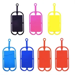 Mobile phone silicone lanyard card holder