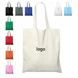 Natural Cotton Canvas Grocery Tote Bag