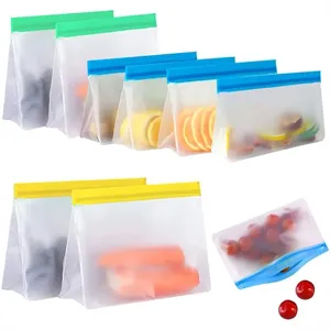 PEVA Reusable Matte Slip zip Food Storage Bag