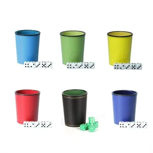 PU Leather Dice Cup with 5 Dices