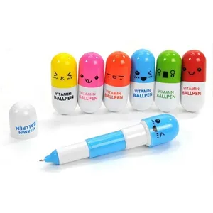 Pill Shape Ballpoint Pen with key chain