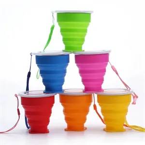 Silicone Folding Camping Cup with Lids