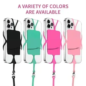 Silicone Phone Card Holder Sleeves with Wrist Strap