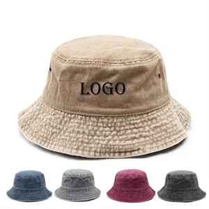 Washed cotton cowboy bucket hat